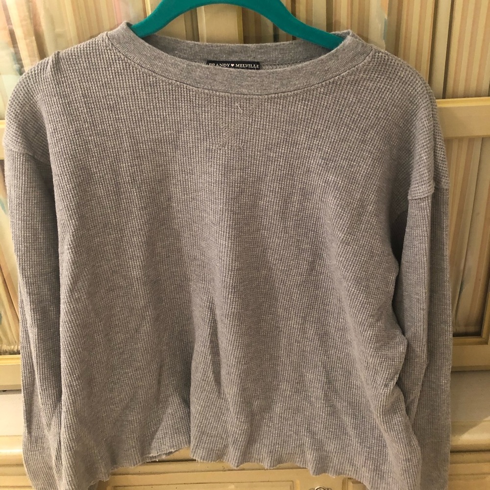 Grey brandy Melville crop top Waffle material